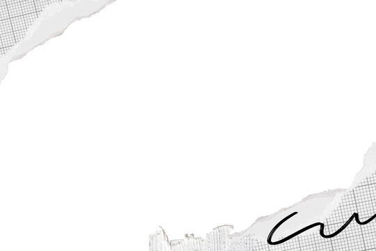 PNG ripped paper border, transparent background