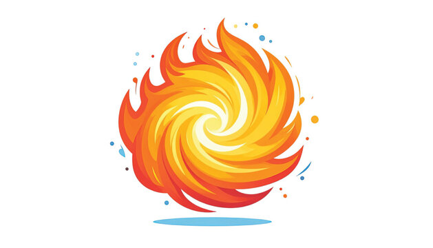 Vibrant Swirling Flame Graphic Element Design.