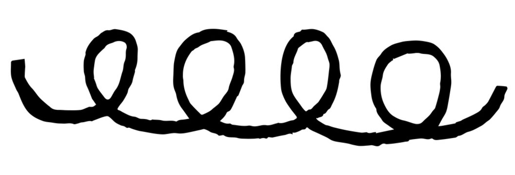 PNG Hand-drawn black spiral line, transparent background