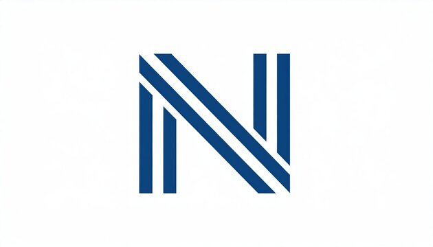 Blue minimalist geometric letter N logo icon on white