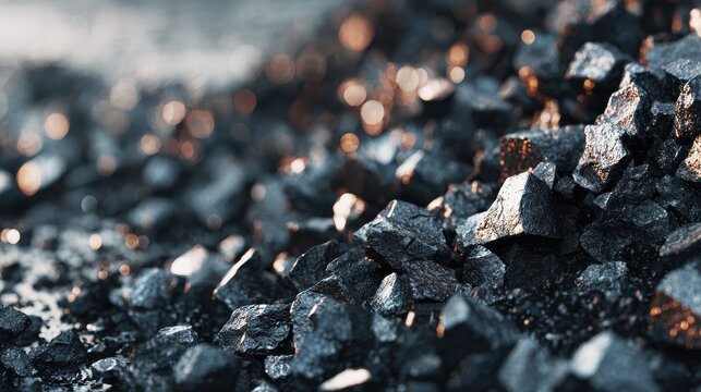 Industrial Raw Lignite Coal Chunks Pile Energy Resource Material