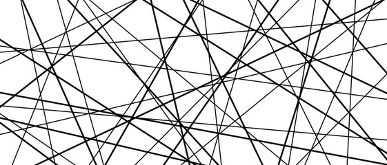 Straight random chaotic geometric lines form striking abstract vector pattern with irregular angles chaotic arrangement create bold monochrome texture creative contemporary illustration background. © Konstantin