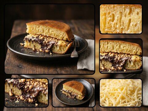 Slice of Indonesian Martabak Manis ( Sweet Martabak )