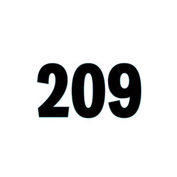 Number 209 in bold black font on white background