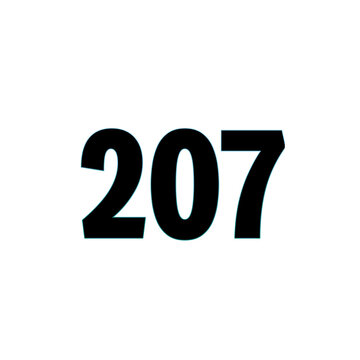 Number 207 in bold black font on white background