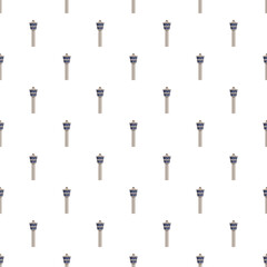Fototapeta premium Air traffic control towers creating a seamless pattern on white background