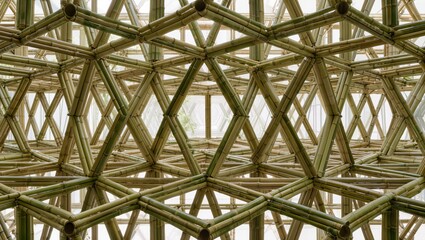 Fototapeta premium Sustainable Geometric Bamboo Structure Background Set
