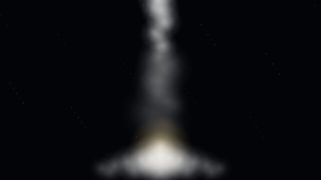 Black Space Rocket Launch Animation Seamless Loop