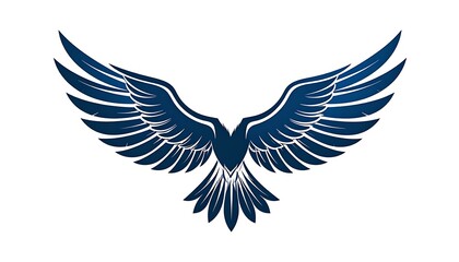 Fototapeta premium Spread Wings Blue Bird Icon Graphic.