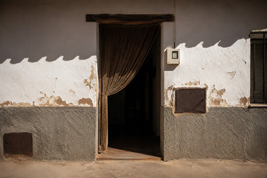 Abandoned village house in rural Spain &ndash; depopulation and empty Spain concept