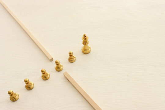Image of chess game. strategy and leadership concept