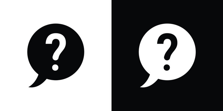 Comment question icon silhouette pack. Flat symbols