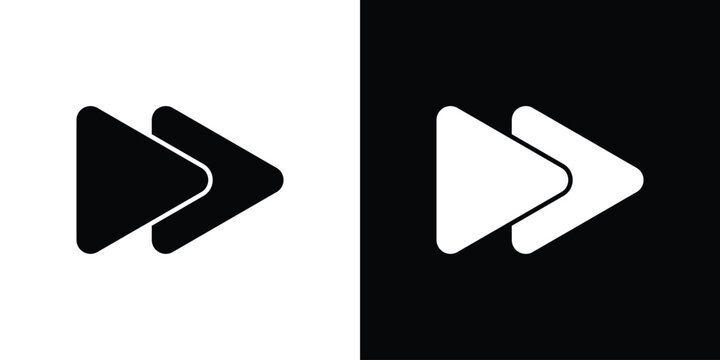 Forward icon silhouette pack. Flat symbols