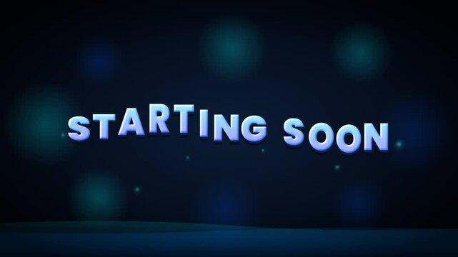Animated Starting Soon Screen with Blue Bokeh Light Effects for Live Streaming.