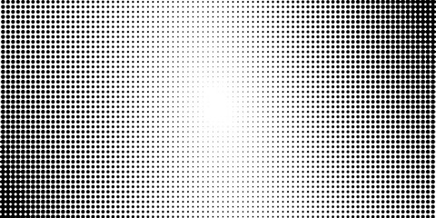 Distress gradient background with a circle dot halftone texture overlay. Grunge superhero linear polka particles and dots pattern. Retro vector halftone dots technology background © KatyaD