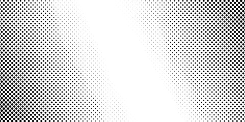 Retro grunge distress gradient background with a linear circle dot halftone texture overlay. Superhero polka particles and dots pattern. Vector halftone dots technology background © KatyaD