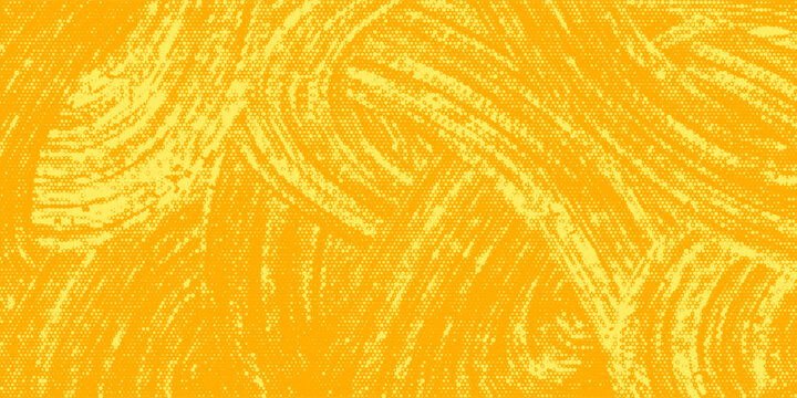 Yellow orange bitmap pixel texture. Dotted dither gradient pattern background. 8 bit halftone faded pop art gradation wallpaper. Vanishing raster video arcade game backdrop for banner, poster. Vector