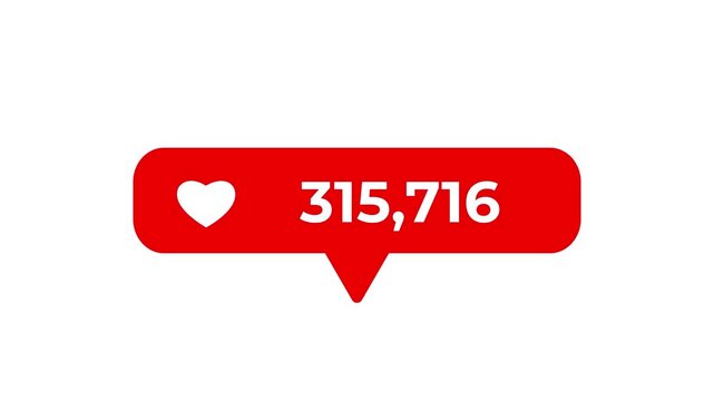 Social media notification icons with increasing like counts during a digital campaign for engagement