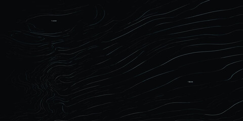 Topographic map elevation contour lines on a dark background with topography elevation cartography geography abstract navigation geometric technical minimalist background exploration © MOHAMAD