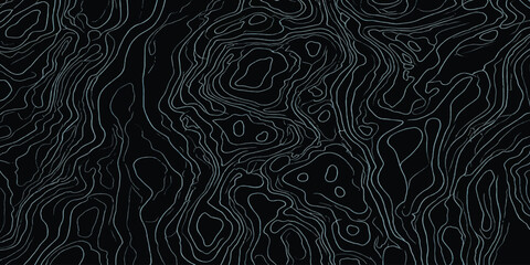 Abstract flowing topographic lines on black background with topography abstract background geography elevation cartography technology mountain geometric wallpaper backdrop creative © MOHAMAD