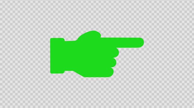 Green hand pointer, website navigation icon