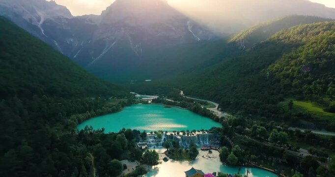Aerial View of Blue Moon Valley in Lijiang Yunnan China