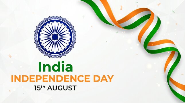 Indian independence day celebration banner design. August 15. Indian tricolor background. Vector illustration