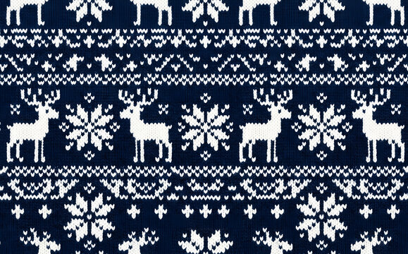 christmas sweater seamless pattern with deer