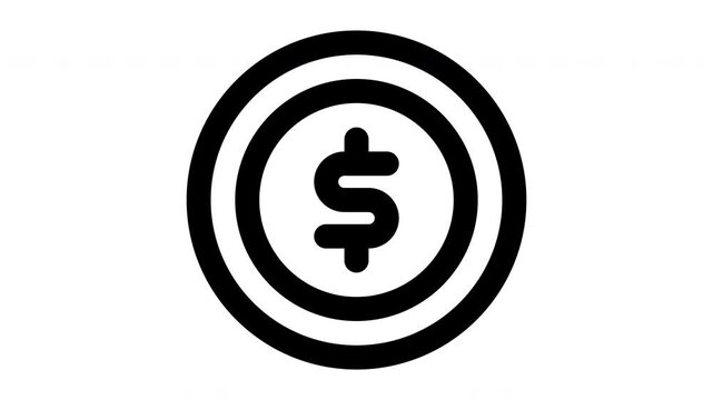 dollar animated Line Icons Premium 4K, Modern Minimal Outline Motion Graphics Collection