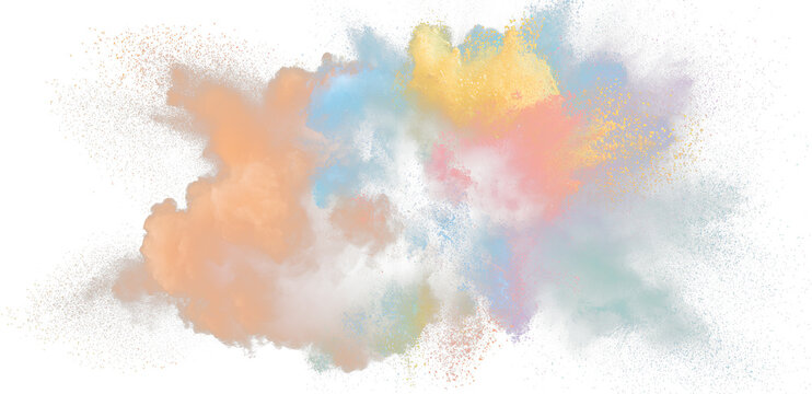 Multicolor Holi Powder Explosion with Airborne Pigments PNG