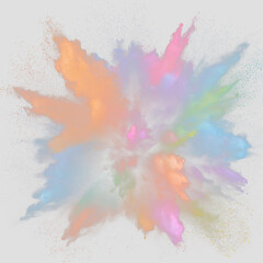 Fototapeta premium Colorful Holi Dust Cloud with High Speed Motion PNG