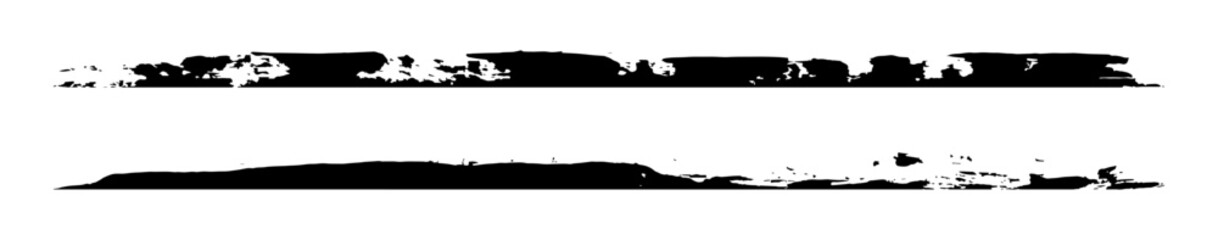 Obraz premium Black Ink Brush Streaks Collection Isolated on White