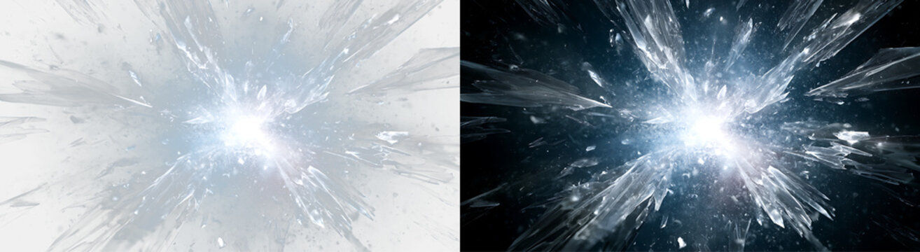 Frozen Shard Explosion with Detailed Ice Texture PNG