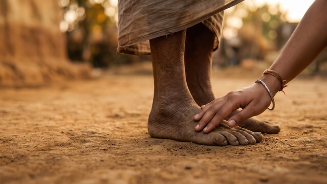 Respectful Charan Sparsh Ritual &ndash; Guru Purnima Tradition