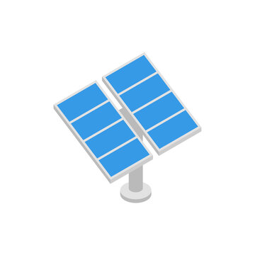 Solar panel, isometric icon. Photovoltaic energy generation and renewable power