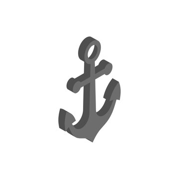 Anchor, isometric icon. Maritime mooring and vessel stabilization