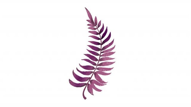Watercolor floral with textured purple botanical fern leaf design. Suitable for invitations, stationery, prints, and spring themed designs.