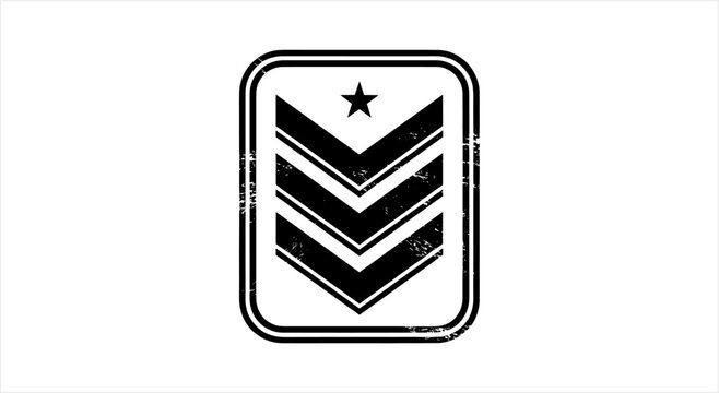 Military rank insignia chevron with star emblem.