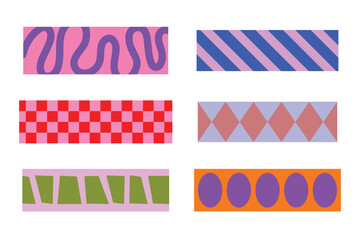 Obraz premium Colorful geometric pattern designs vector element set