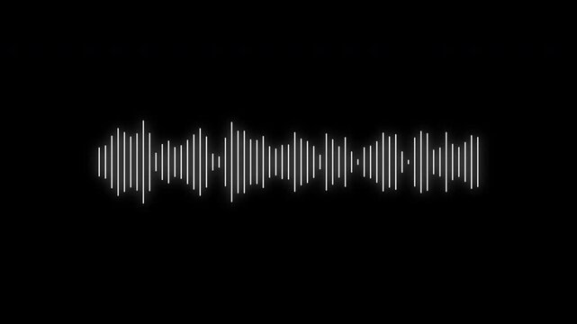 sound Audio waveform animation with transparent background, sound wave audio wave form isolate background with alpha channel, 4k video.
