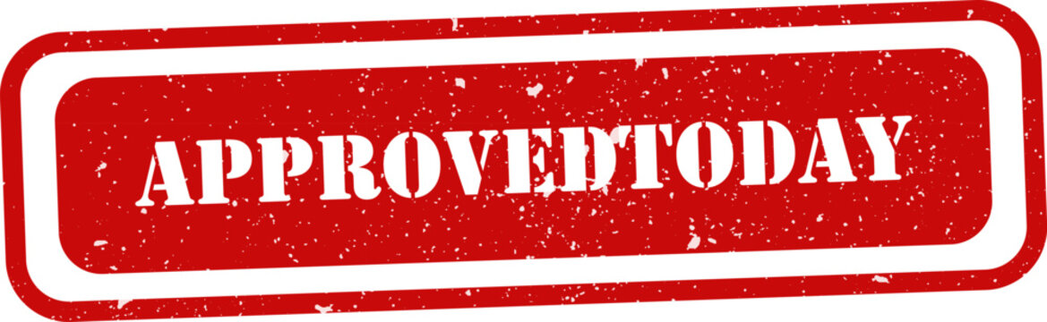 Approved today rubber stamp vector graphic