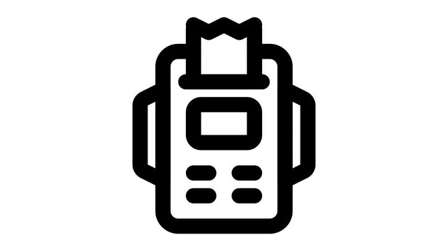 payment machine animated Line Icons Premium 4K, Modern Minimal Outline Motion Graphics Collection
