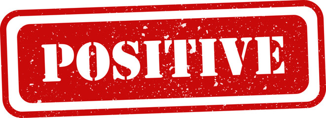 Fototapeta premium Red rubber stamp with the word 'positive' isolated on a white background encouragement concept