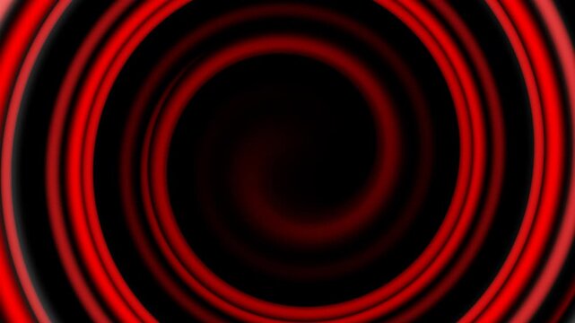 Red black round hypnotic circular background with glowing rings and dramatic abstract depth
