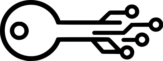 Fototapeta premium Digital Security Key Circuit Access Protection Line Symbol