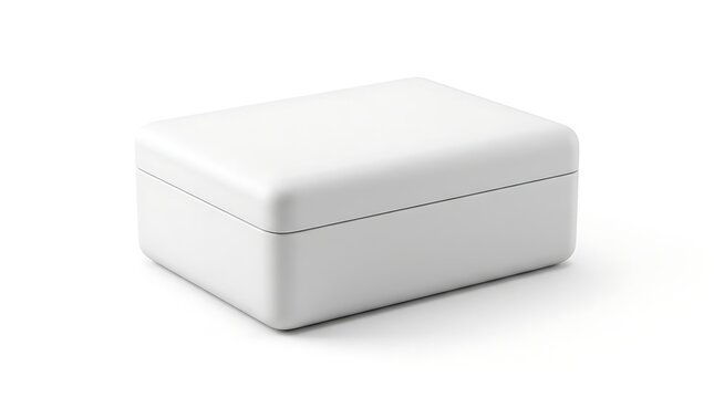 Blank White Rectangular Packaging Box Mockup with Rounded Corners