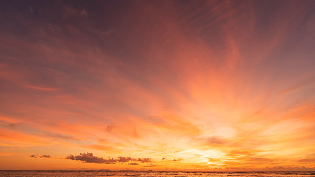Sunset Sky Background,Golden sun hour sunrise cloud Summer Evening,Dramatic blue,Yellow sunny morning sky sea sunlight,Horizon landscape nature warm sun dawn Orange Gold sunlight, Dusk sky background