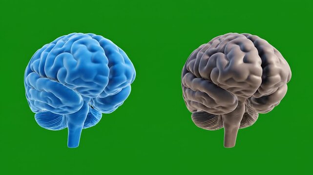 3D Human Brain Comparison Between Healthy and Degenerated State Concept for Alzheimer and Memory Loss Research