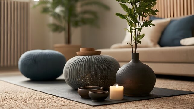 A minimalist and calming abstract studio background featuring glowing shimmering textures that evoke a sense of balance and spiritual harmony