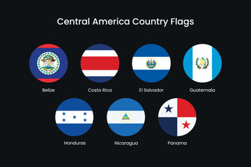 Central American flags collection vector elements © Rawpixel.com
